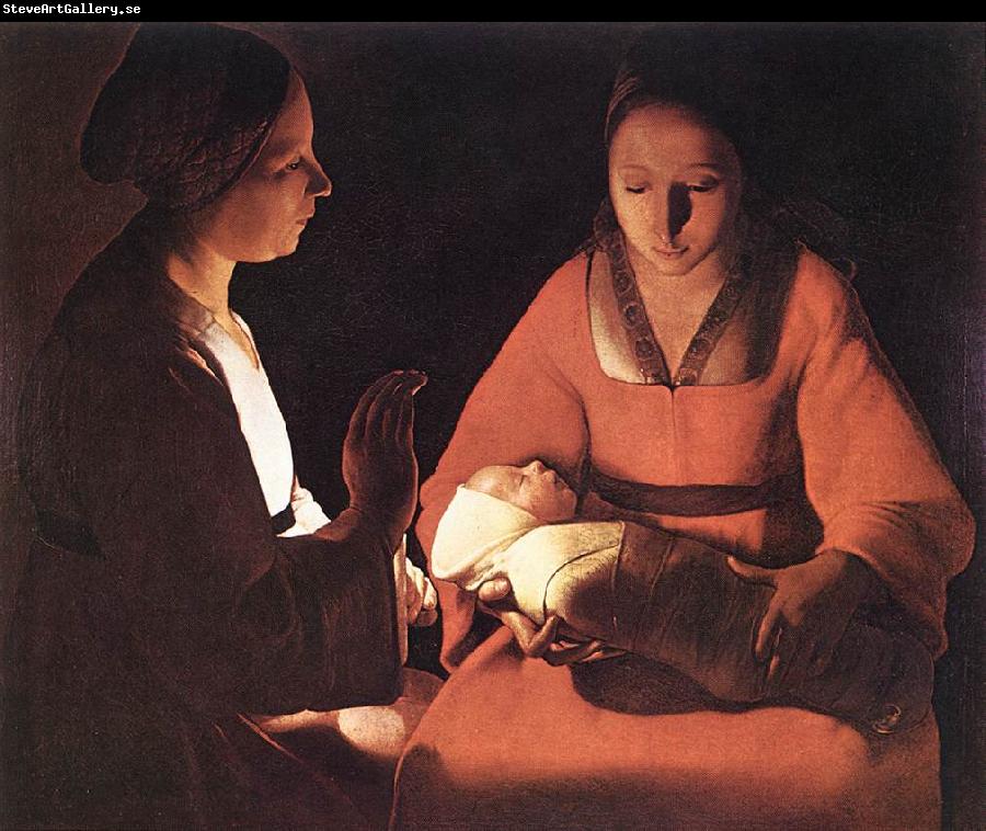 LA TOUR, Georges de The New-born (detail) saf